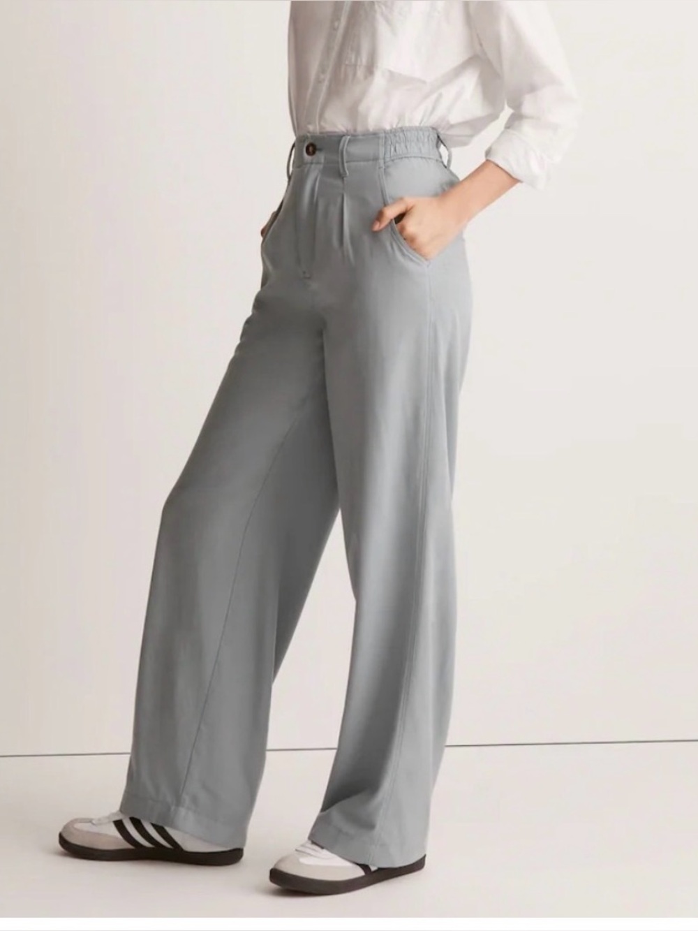 MADEWELL Harlow Best Selling Wide-Leg Trouser. Side Seam & Back Pockets